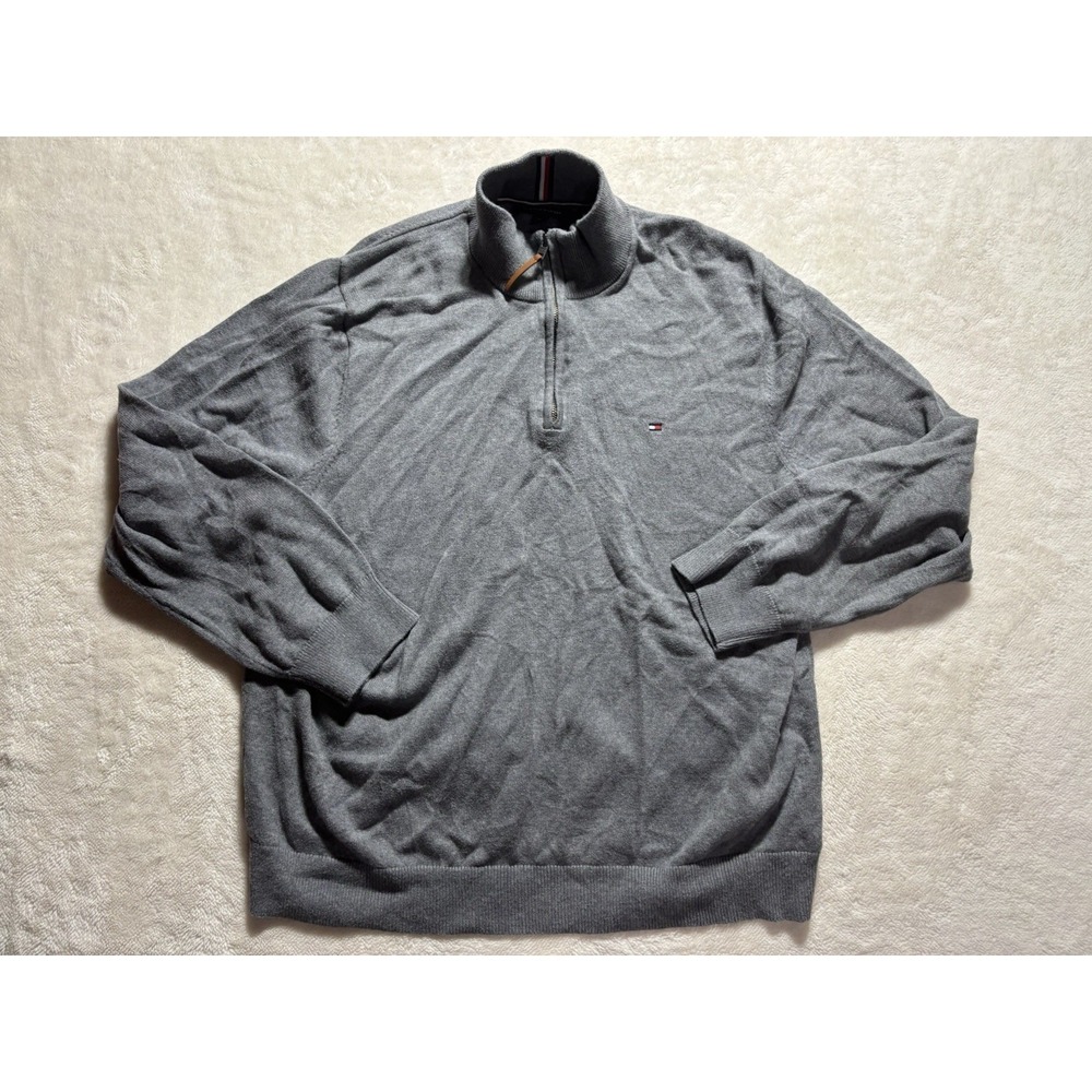 Tommy Hilfiger High Rise Neck Line Quarter Zip Sweater Men's XXL